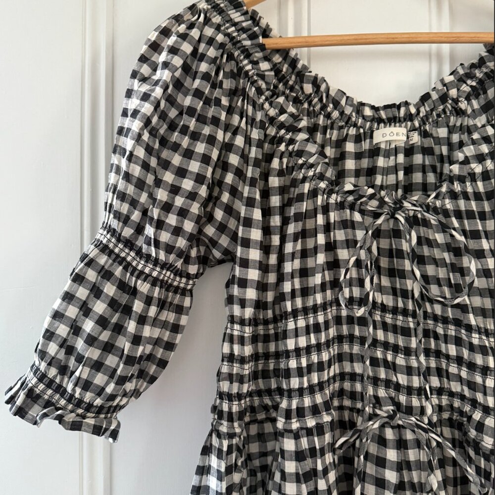 ISCHIA DRESS - NOIR GRETA GINGHAM (Worn Only Once!) Size Medium